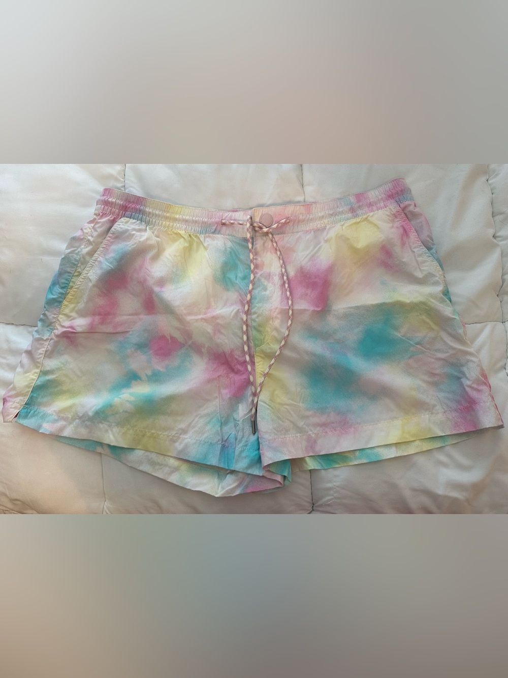 American Eagle Outfitters Pastel Tie-Dye Shorts - Pink, Blue, Yellow
